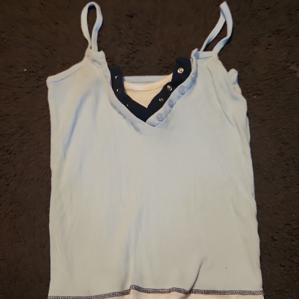 Deb Light Blue Camisole with Navy Accents